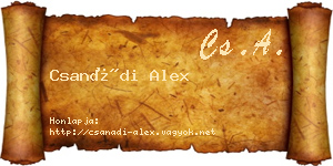 Csanádi Alex névjegykártya