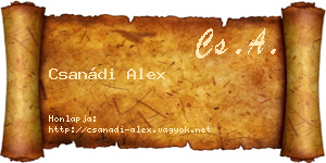 Csanádi Alex névjegykártya